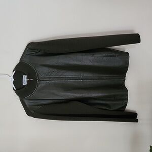 Vintage from the 1990s  wool, leather Sweater jacket by Pendleton